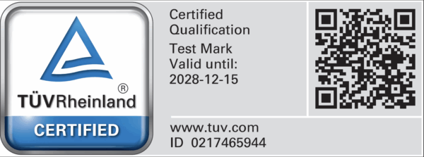 TÜV Rheinland Certified — Certified Qualification